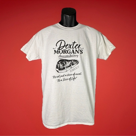Dexter Morgan's American Butchery White Men’s T-Shirt Size Medium - Picture 1 of 4